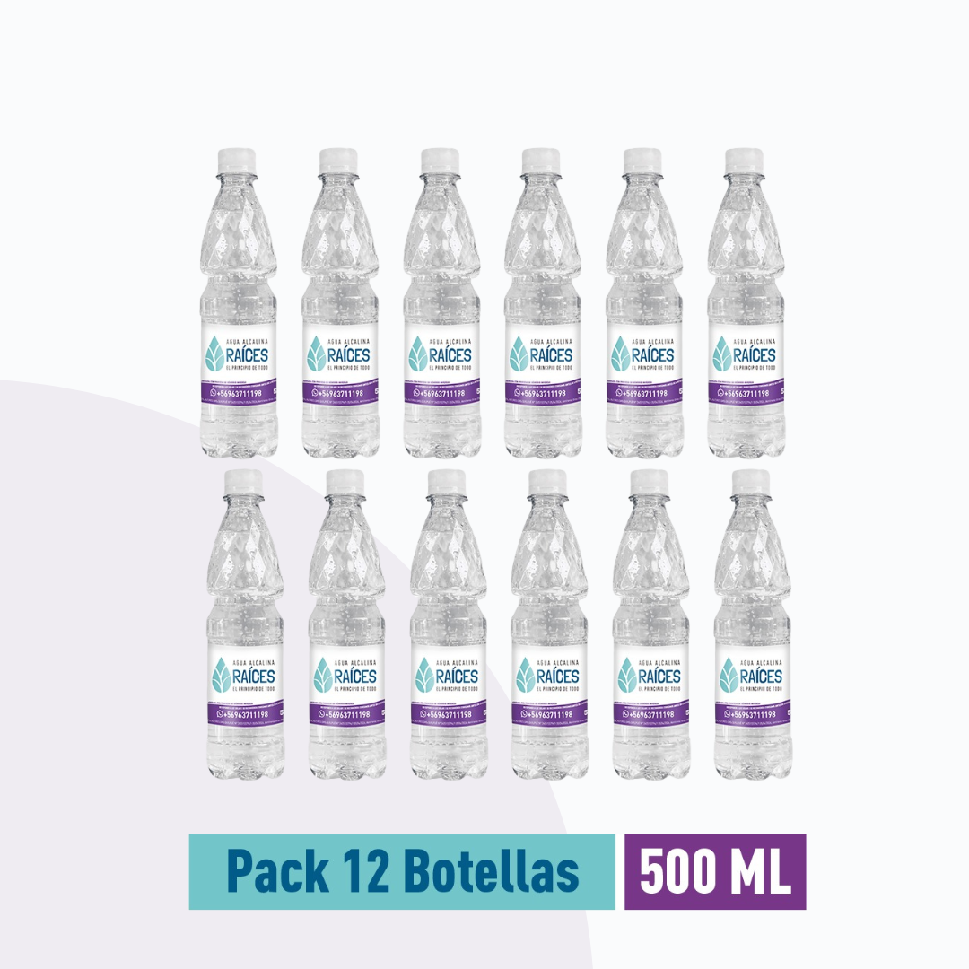 Pack De 12 Botellas de 500 Cc- Agua Alcalina