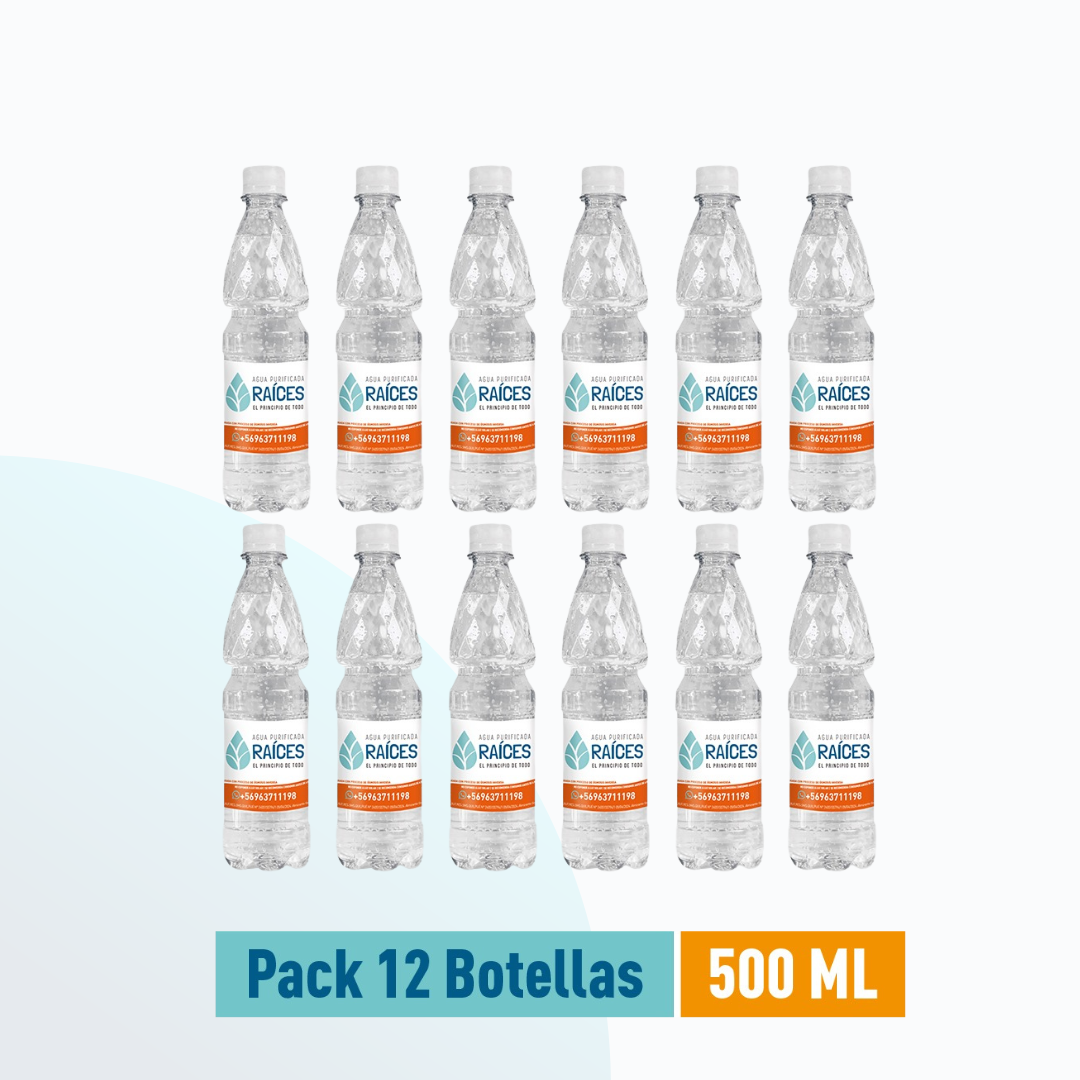 Pack De 12 Botellas de 500 Cc- Agua Purificada
