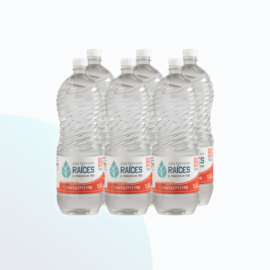 Pack De 6 Botellas de 1,5 lt - Agua Purificada