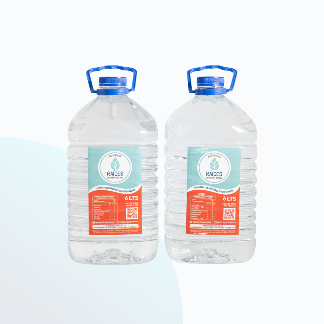 Pack De 2 Botellones De 6 Litros- Agua Purificada