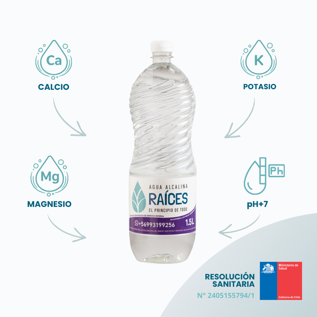 Pack De 6 Botellas de 1,5 Lt - Agua Alcalina