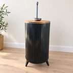 Mueble Raíces / base negra - tapa café