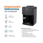 Dispensador de Agua Sobremesa con Compresor – Negro Mate