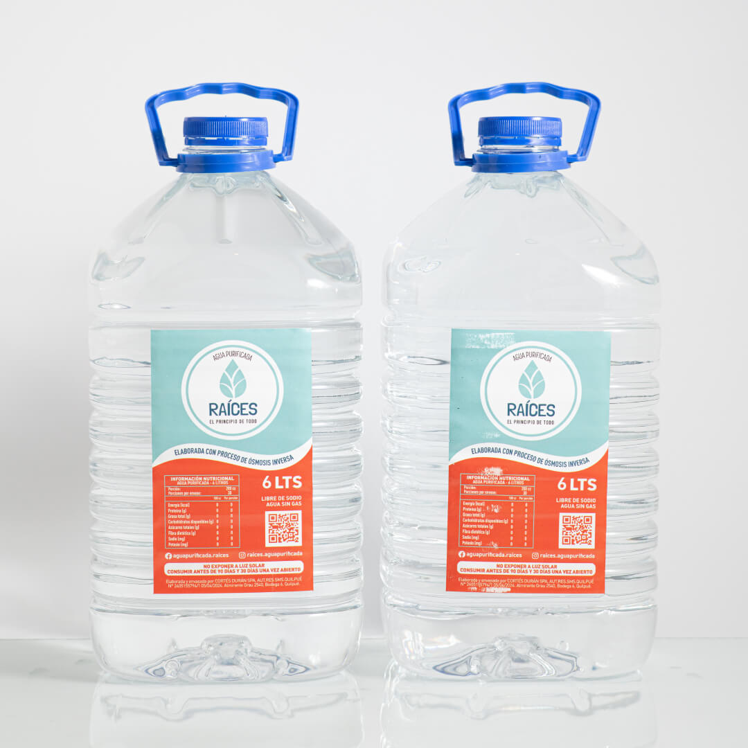 Pack De 2 Botellones De 6 Litros- Agua Purificada