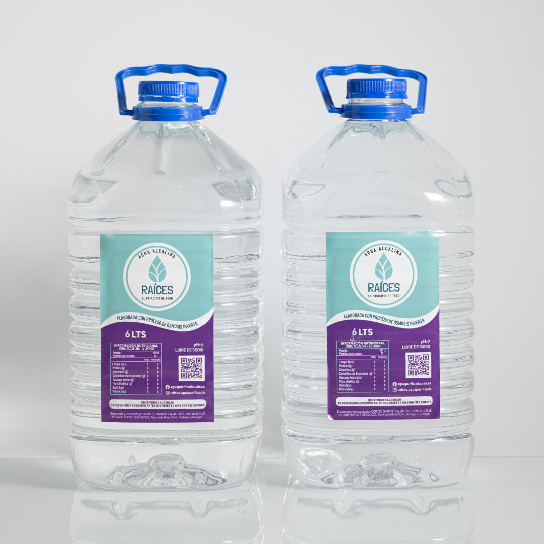 Pack De 2 Botellones De 6 Litros- Agua Alcalina