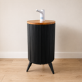 Mueble Raíces / base negra - tapa café