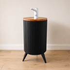 Mueble Raíces / base negra - tapa café