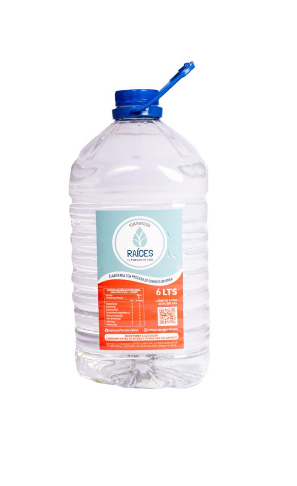 Botellón de 6 Litros - Agua Purificada Raíces